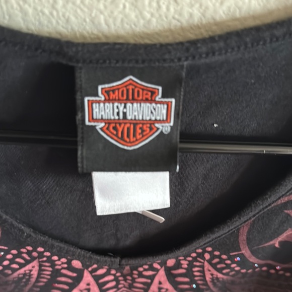 Harley-Davidson Women's Black and pink Graphic Tank Top - Picture 3 of 3